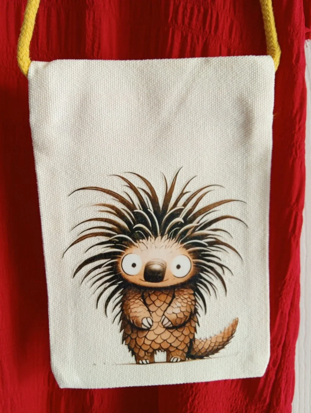Cute Monkey Crossbody Bag in Cream and Yellow